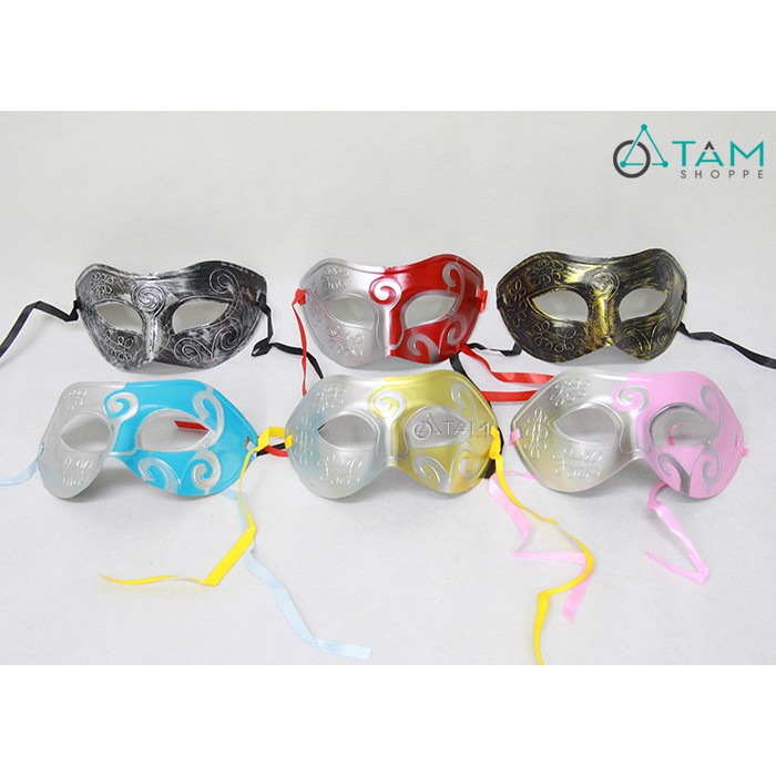 Mặt nạ hóa trang che nửa mặt họa tiết móc bằng nhựa HLW-MN-64