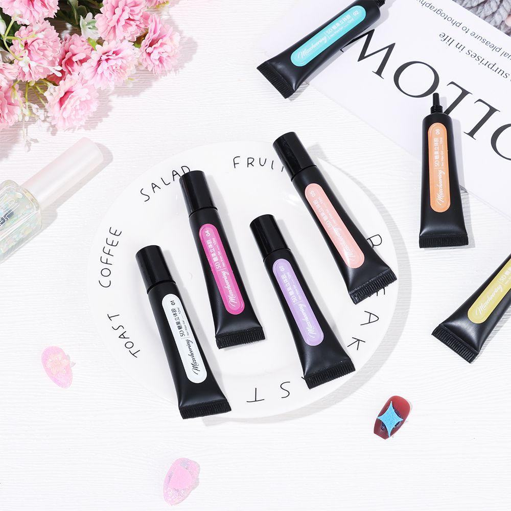 MAX=&gt; Color 5D Pudding Gel Pigmented Paint Painting Polish Nail Polish Non Wipe Gel Full Coverage Manicure Poly UV Gel DIY Drawing Tube Emboss