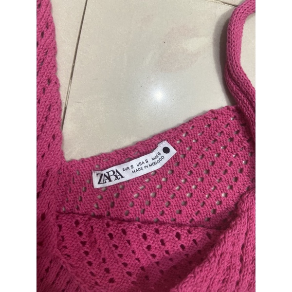 Áo 2 dây dáng crop len móc