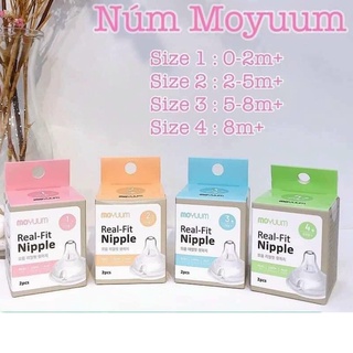 Núm ty bình moyuum hàn quốc siêu mềm đủ size 1/2/3/4.