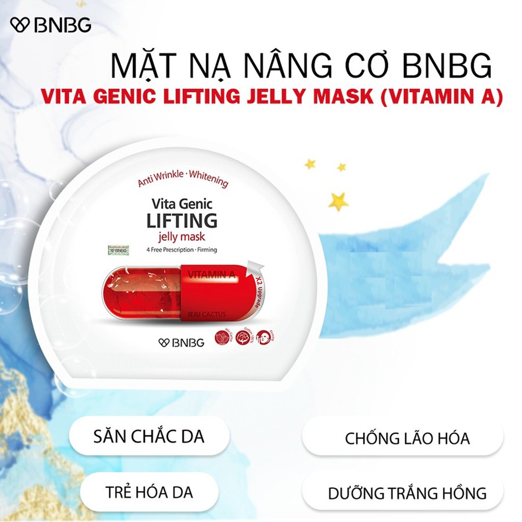 Mặt Nạ Giấy BNBG Lifting Nâng Cơ, Săn Chắc Da, Chống Lão Hóa BNBG Vita Genic Lifting Jelly Mask 30ml (Đỏ)