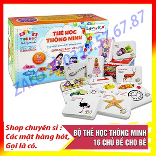 Bộ thẻ học thông minh 16 chủ đề tiếng anh tiếng việt cho bé shopchuyensi