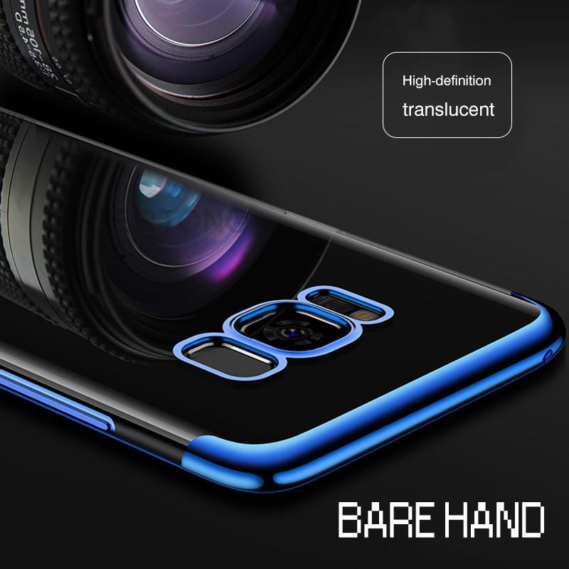 Ốp điện thoại nhựa dẻo trong suốt viền màu thời trang cho Samsung Galaxy S6/S6 Edge/S7/S7 Edge