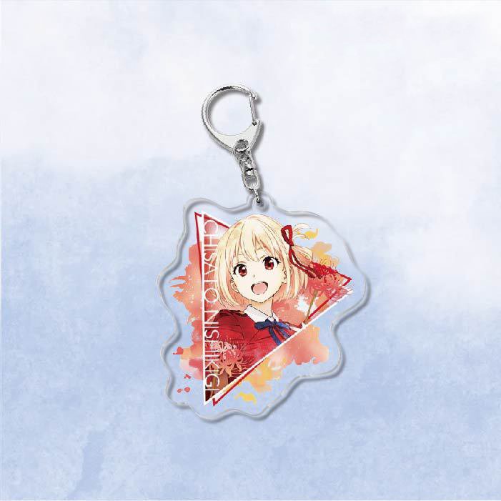 ( Mica trong acrylic ) Móc khóa LYCORIS RECOIL Quán cà phê bất ổn ver TAM GIÁC anime chibi xinh xắn dễ thương