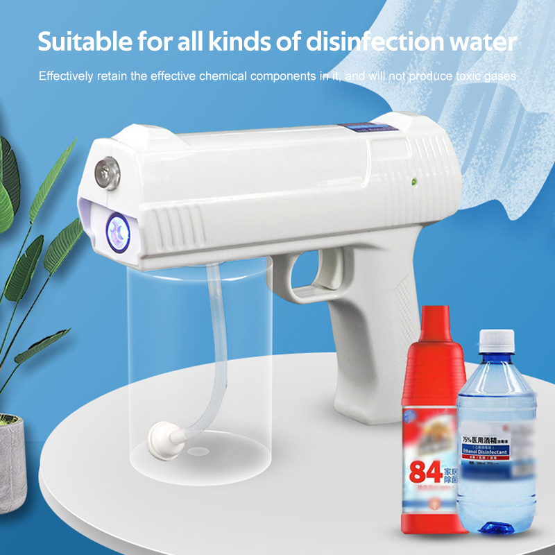 【Ready Stock】2000mah 300ml Handheld Wireless Atomizer Fogging Machine Blue Light Nano Spray Gun Disinfectant Spray Machine Wireless Disinfection Gun