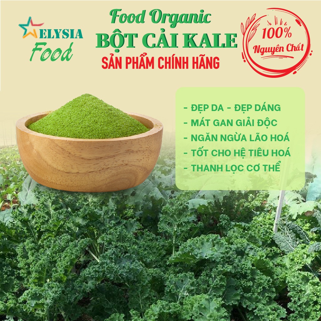 Bột cải xoăn Kale 100% nguyên chất, hàng hữu cơ Organic