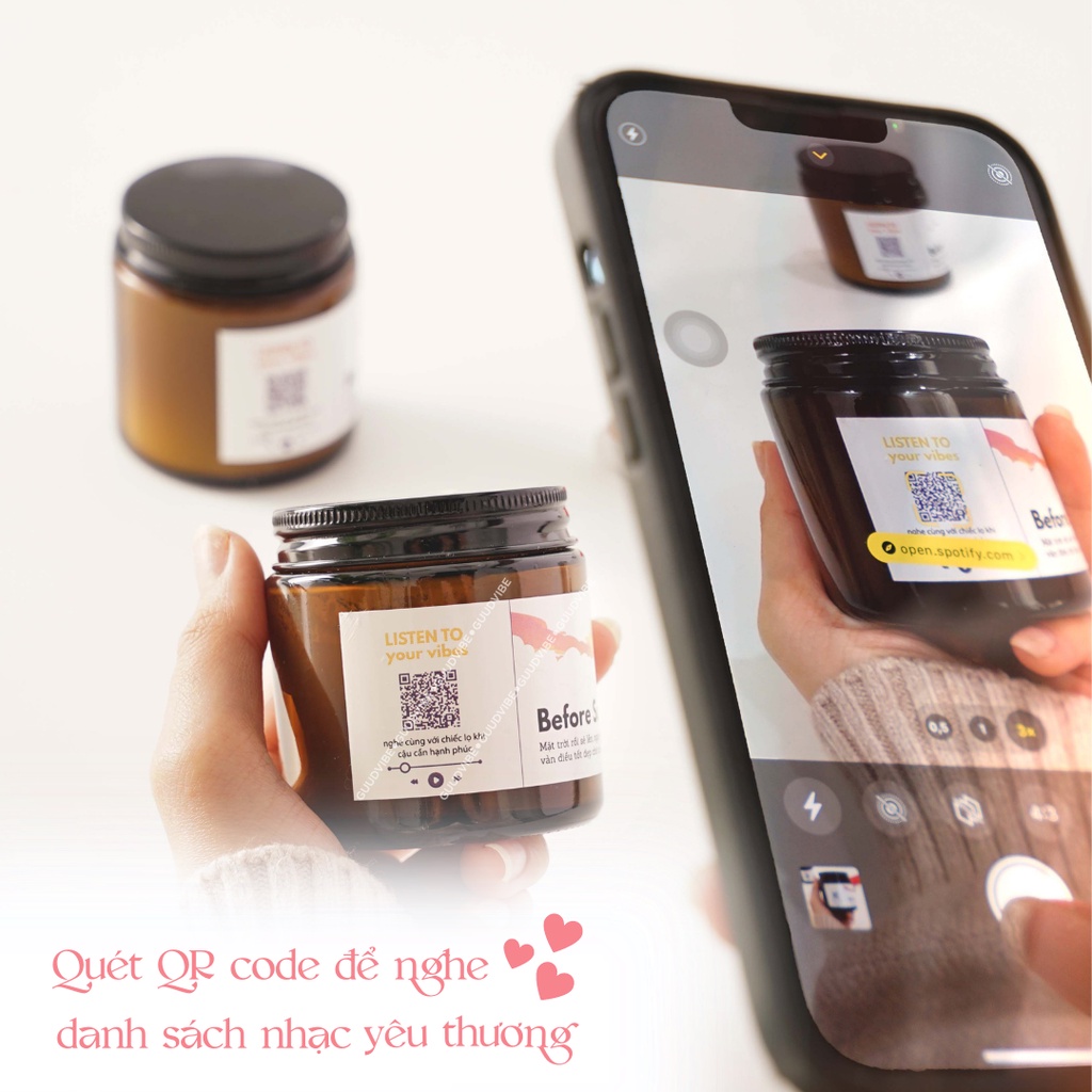 Nến Yêu Thương Guudvibe | Chữa Lành Và Lan Toả Yêu Thương Với Thông Điệp Riêng - Nến Thơm 100% Sáp Nành
