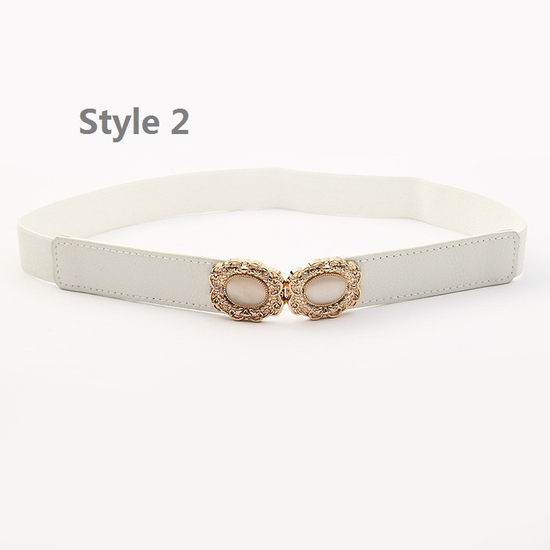 Thắt lưng co giãn đính hạt giả ngọc trai