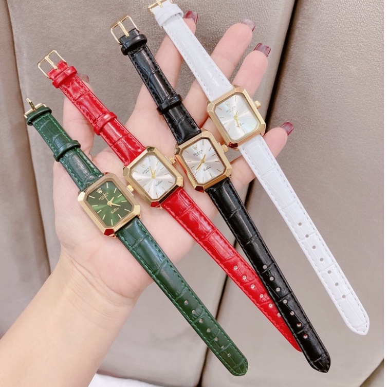 Đồng Hồ Nữ Đẹp Rolex, Đồng Hồ Đeo Tay Thời Trang Cao Cấp Dây Da Viền Kim Loại Chống Nước Mẫu Đẹp