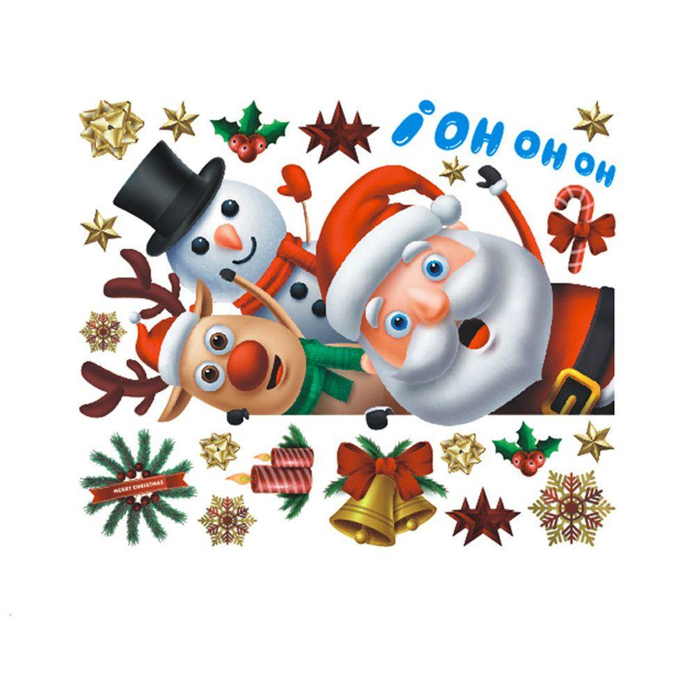 CONOPERY Miếng Dán Trang Trí Tủ Lạnh / Phòng Bé Tự Dính Họa Tiết Giáng Sinh Dễ Thương DIY