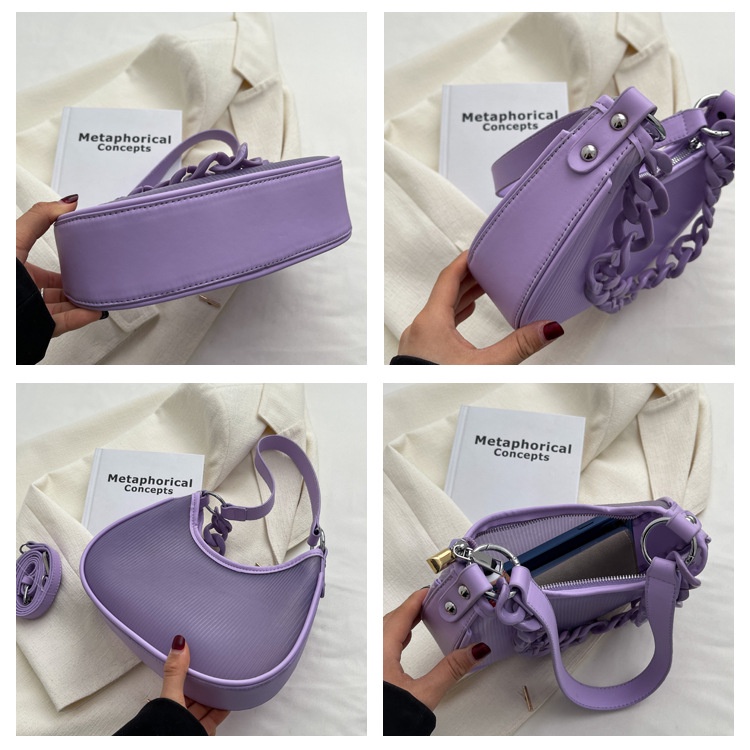 Túi Xách Đeo Vai Trong Suốt Phối Dây Xích Thời Trang Mùa Hè Hàn Quốc 2022 Cho Nữ