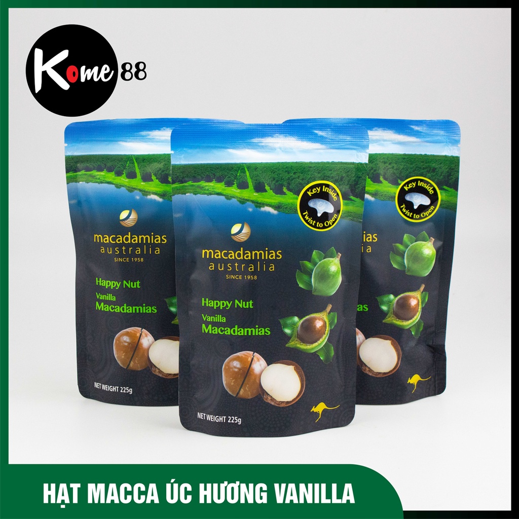 Hạt Macca Úc Vanilla Happy Nut 225g