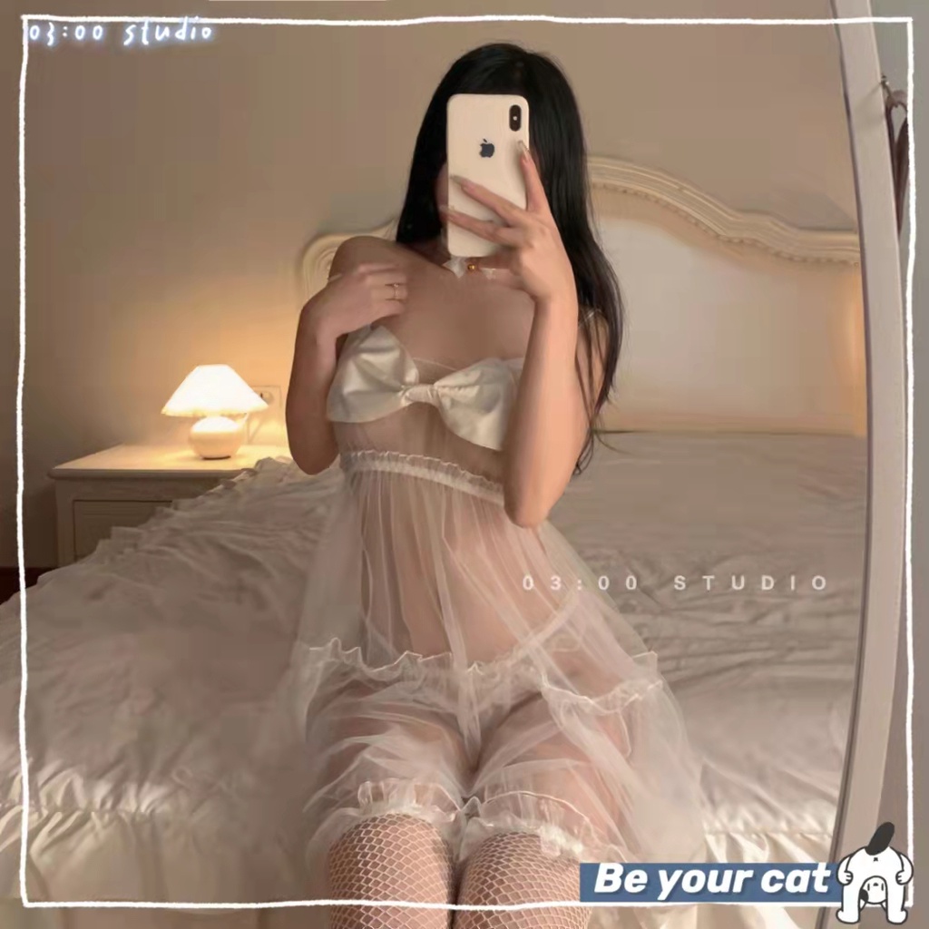 （Giao hàng bảo mật）FreeshipVáy ngủ nữ sexy 2 dây chất liệu ren cao cấp phối ren mền mại gợi cảm.Freesize 40-65kg--018