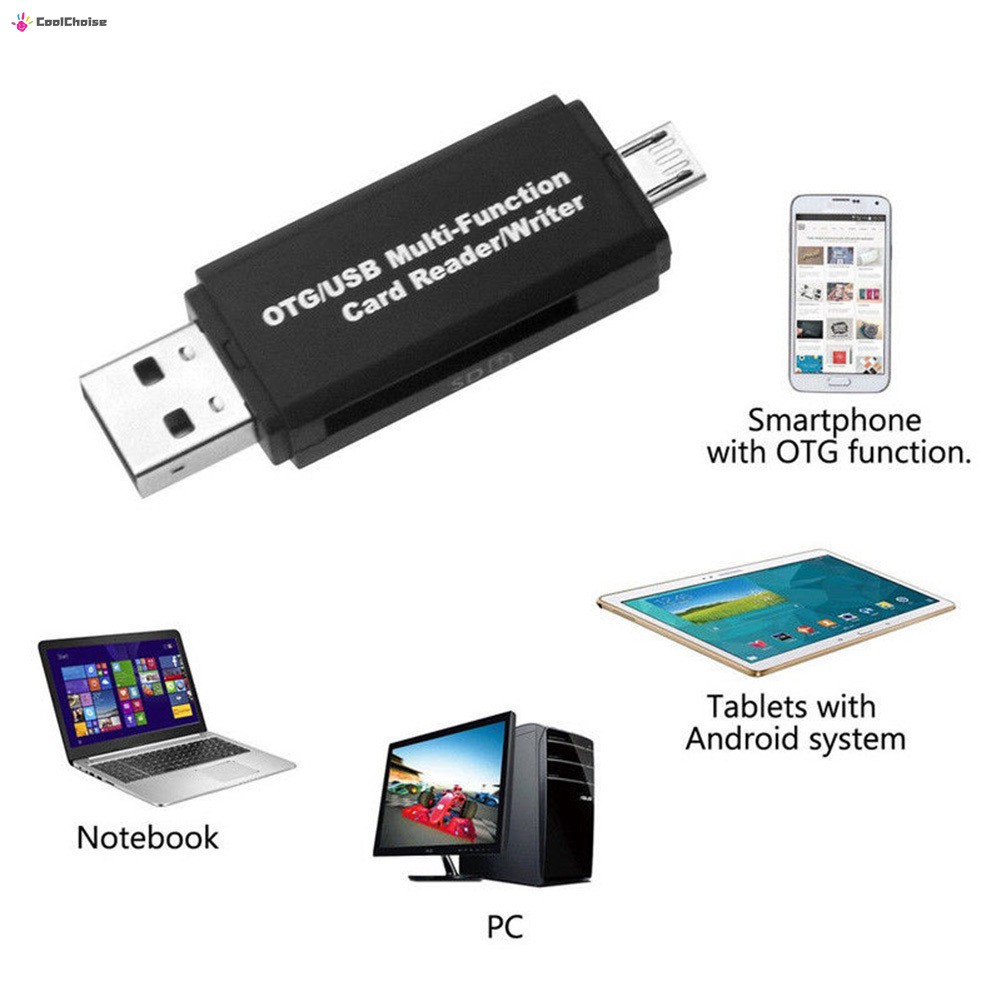 Đầu Đọc Thẻ Nhớ Micro Usb Otg Sang Usb 2.0 3 Trong 1 Đa Năng Cho Điện Thoại Android