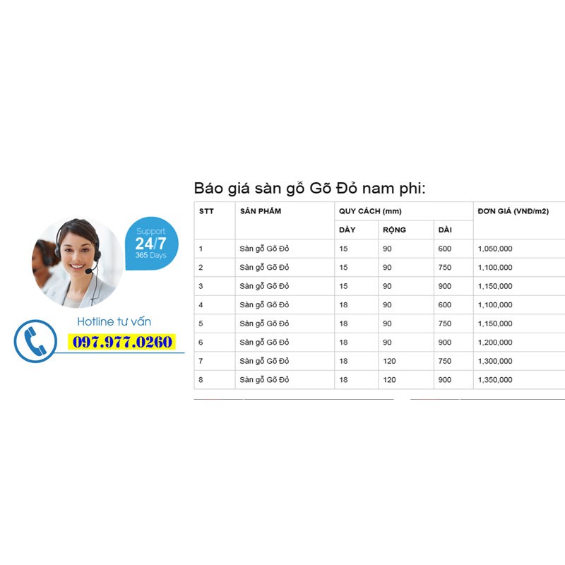 Sàn gỗ tự nhiên gõ đỏ nam phi giá tận xưởng