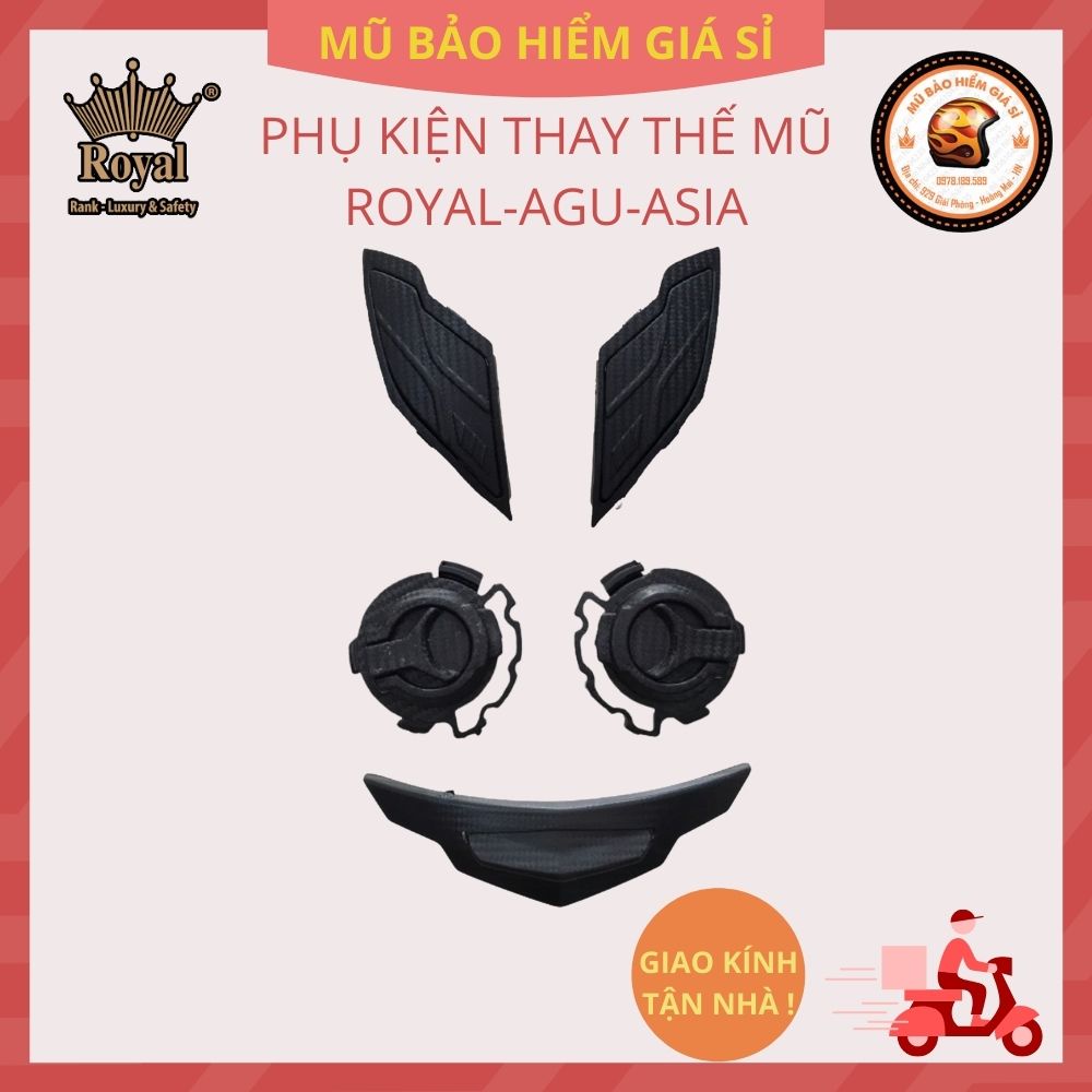 Chốt cài kính mũ bảo hiểm fullface Royal m136, AGU 138, Asia mt136