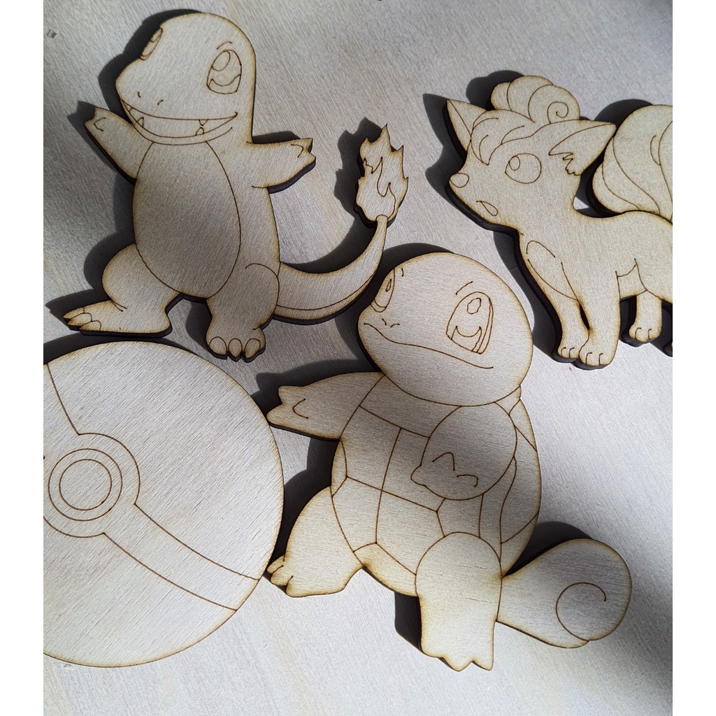 Tô màu gỗ POKEMON  tặng kèm nam châm tủ lạnh