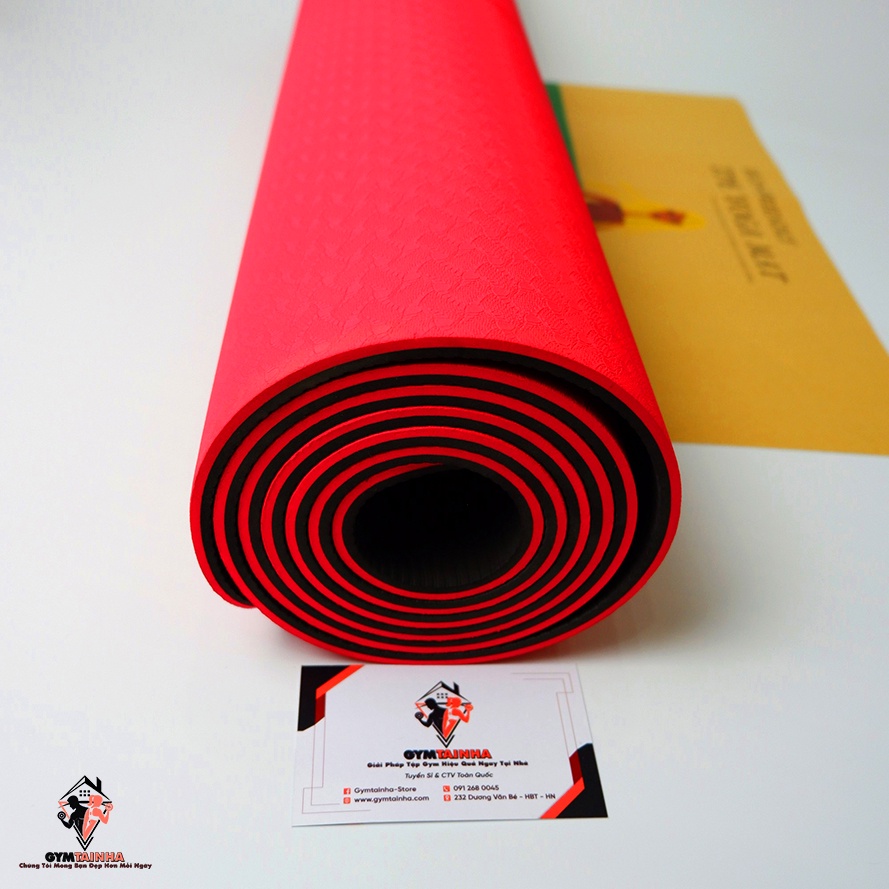 Thảm Tập Yoga Định Tuyến 6mm 2 Lớp Cao Cấp, Thảm Yoga TPE Cao Cấp Chống Trượt, Thảm Tập  Gym Yoga Pilates, Thảm Yoga TPE