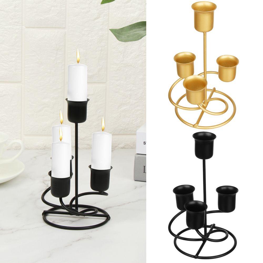 Chân Nến Màu Đen Dùng Trang Trí Tiệc Cưới|Giá Đỡ Đèn Cầy Bằng Kim Loại Thiết Kế Độc Đáo