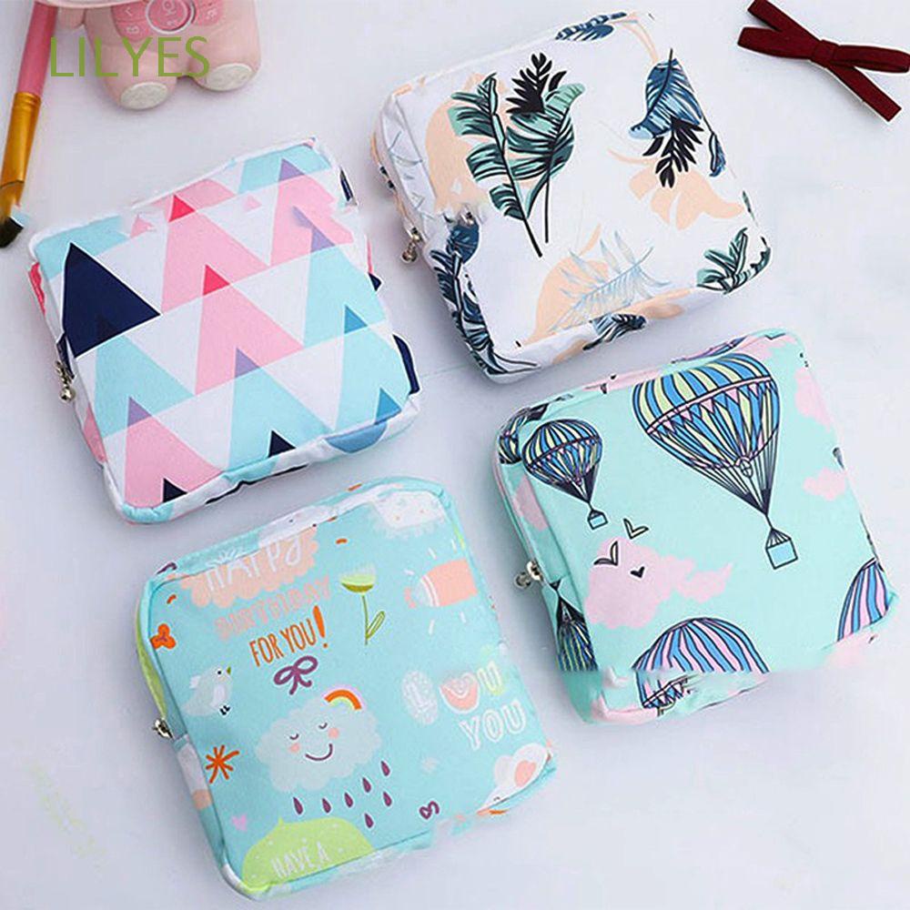 Túi đựng băng vệ sinh/ thẻ/ đồ trang điểm/ tiền xu kiểu Hàn Quốc dễ thương dành cho nữ