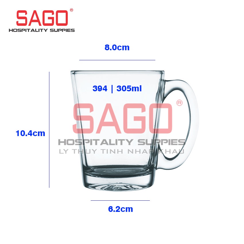 Ly Thủy Tinh Union Có Quai Nouveau Mug 305ml , Nhập Khẩu Thái Lan