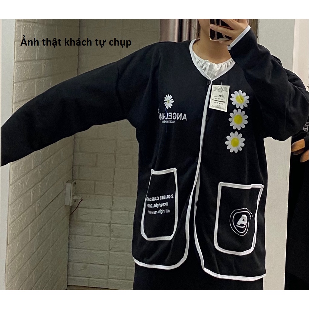 ÁO KHOÁC CARDIGAN HOA CÚC ANCE Có Ảnh Thật Tự Chụp + Video Áo Khoác Chất Nỉ Ngoại Mềm Mịn Hot Trend 2021 Unisex X.Store