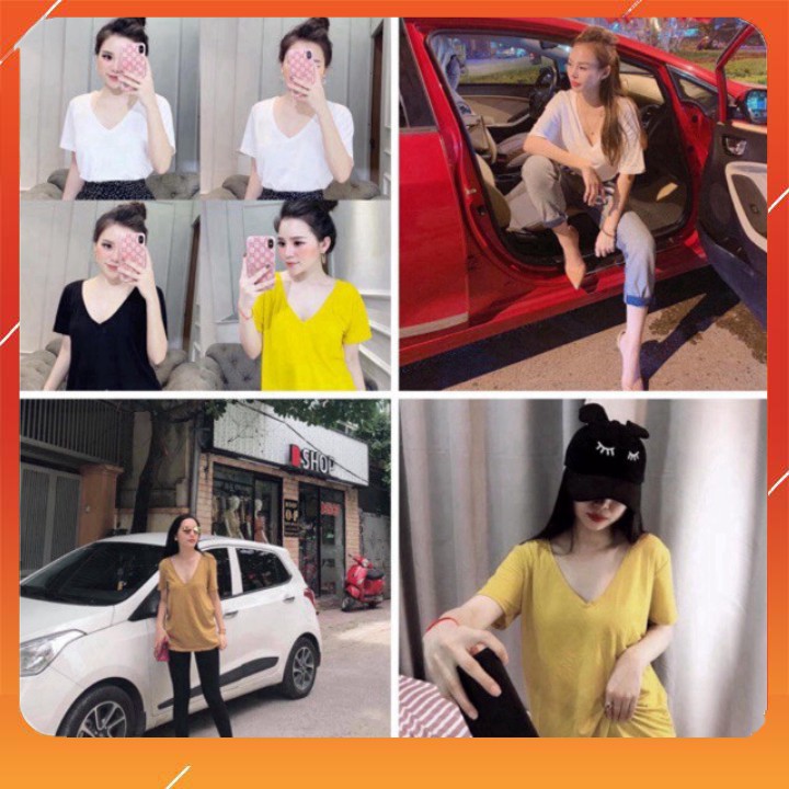 Bán buôn Áo phông cổ tim có dây treo hắt mờ hàng bao chất