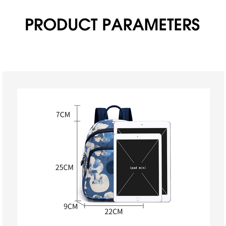 Ba Lô Vải Nylon Siêu Nhẹ In Họa Tiết Đơn Giản Phong Cách Mới Cho Nữ Sinh