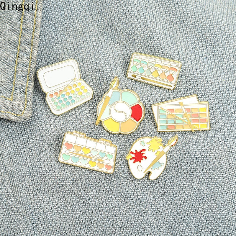 Trâm cài áo Miss Zoe hình bảng màu nước hoạt hình nhiều kiểu tùy chọn phong cách dễ thương