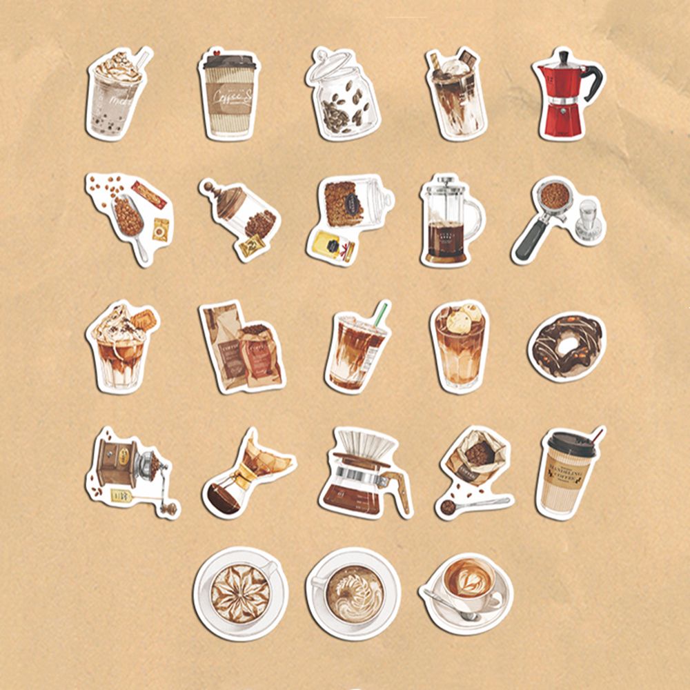 Bộ 46 miếng dán trang trí sổ tay nhật ký họa tiết dễ thương