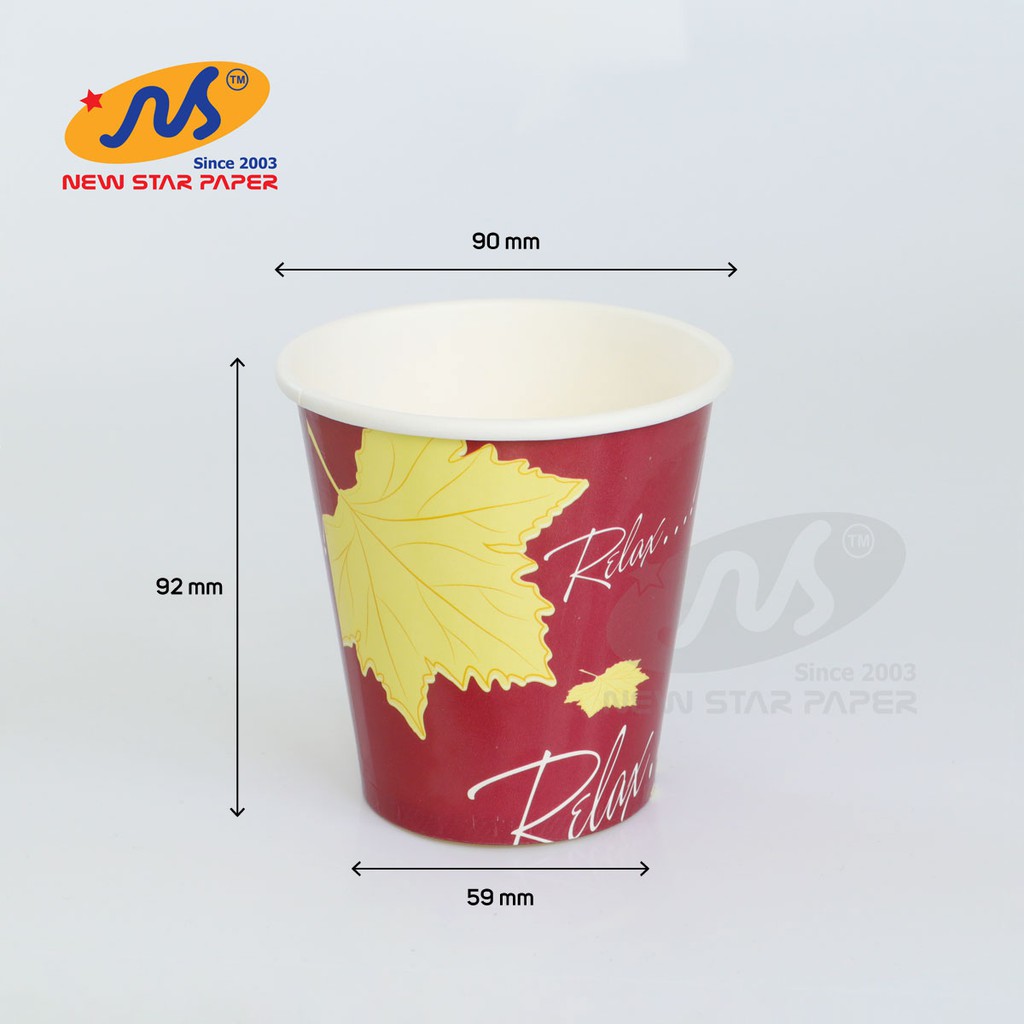 Ly giấy 10oz~295ml - Lốc 50 ly giấy có họa tiết