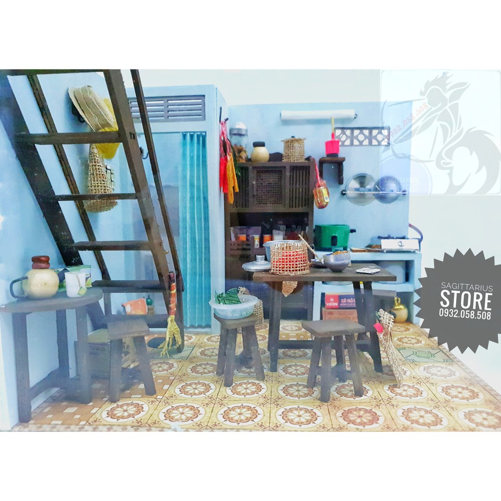 Mô Hình Gỗ " Bếp Của Mẹ "   - Hoài Niệm TX02