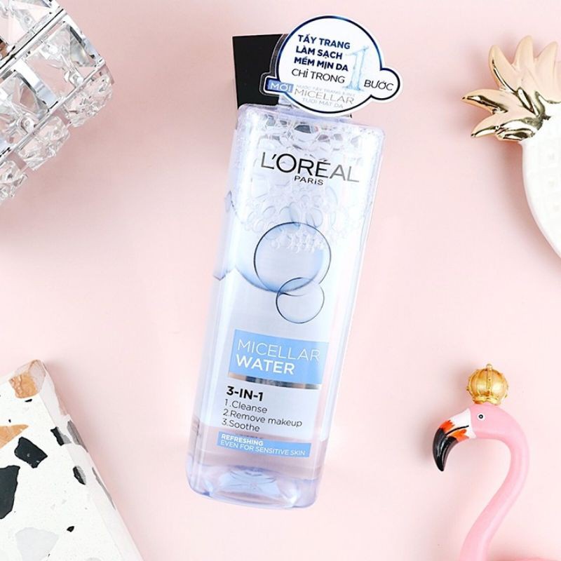 Nước tẩy trang L'Oreal Dưỡng Ẩm 3-in-1 Micellar Water Dành Cho Mọi Loại Da