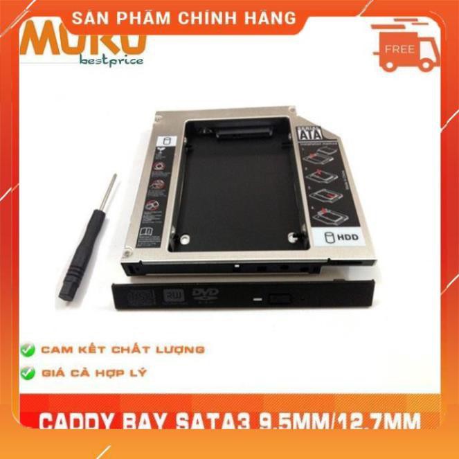 Caddy Bay HDD SSD SATA3 9.5mm/12.7mm - Khay ổ cứng thay thế ổ DVD giá rẻ