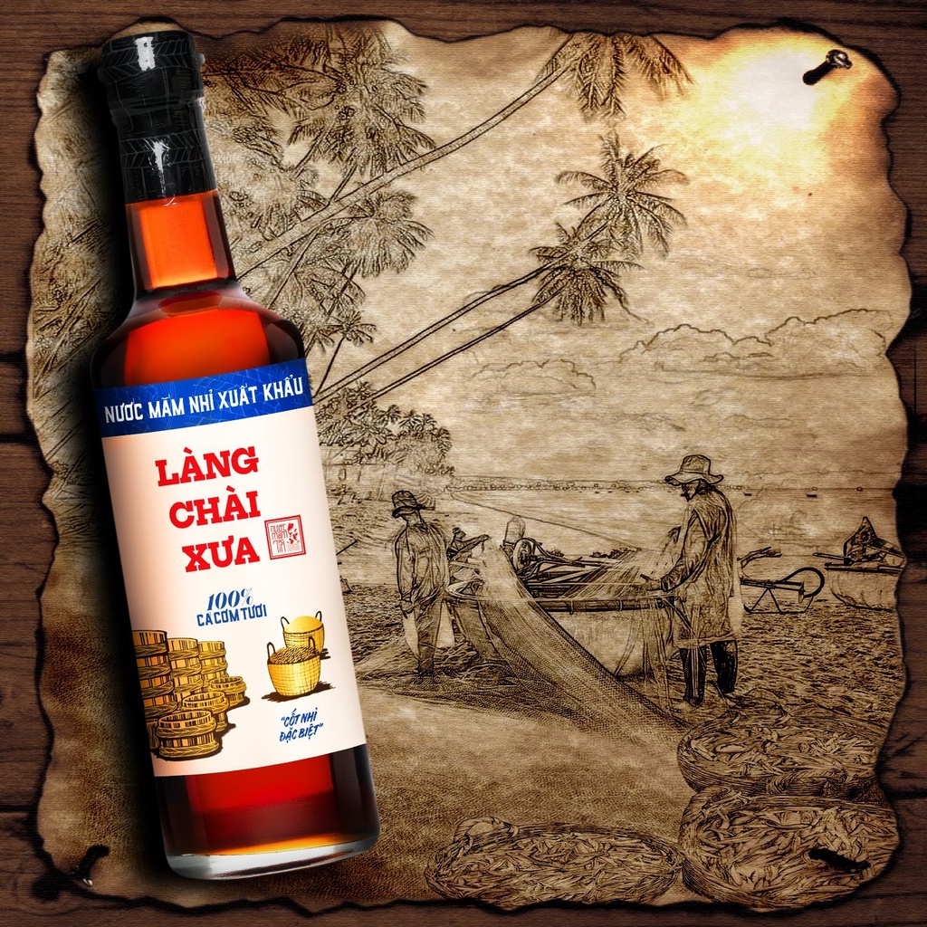 Nước Mắm Nhỉ Làng Chài Xưa Xuất Khẩu Nhãn Xanh Chai Thủy Tinh 500ml Cốt Nhỉ Đặc Biệt Vị Dịu Nhẹ