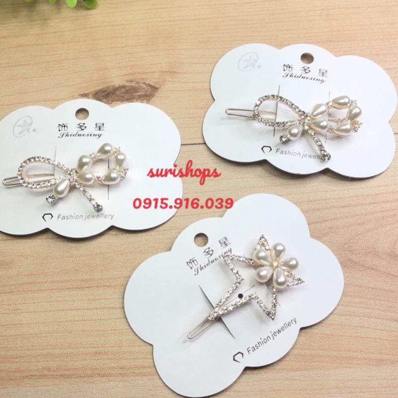 Kẹp tóc đá nhân tạo cho nữ, Kẹp tóc mái đính đá nhân tạo