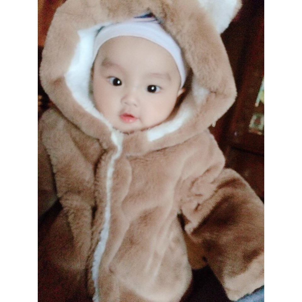 Áo khoác lông chồn siêu dễ thương cho bé 3 tháng đến 4 tuổi