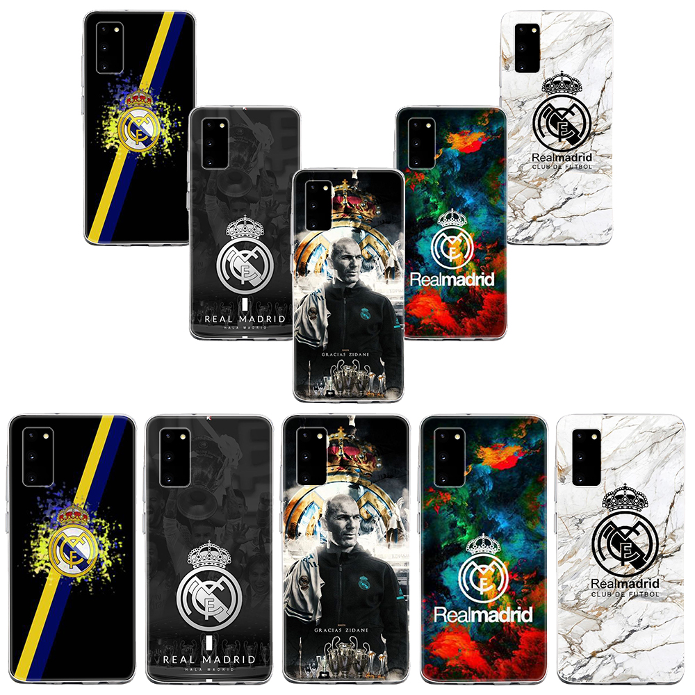 Ốp Điện Thoại Silicon Dẻo Trong Suốt Họa Tiết Logo Đội Bóng Real Madrid Cho Samsung Galaxy S10 S10E S9 S8 Plus S7 Edge S8 + S9 + S7Edge 92yf