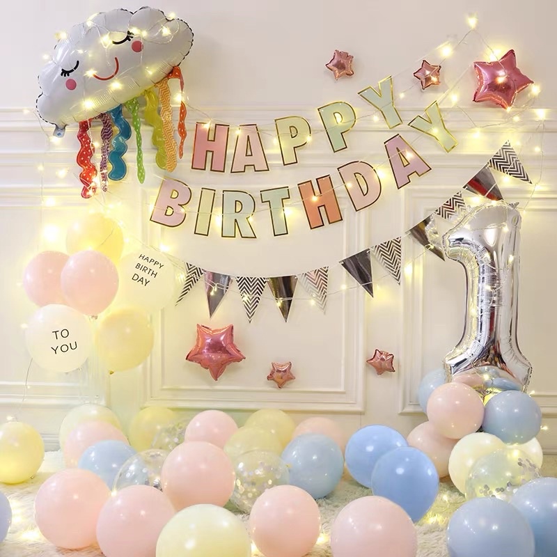 Set trang trí sinh nhật,set bóng trang trí cho bé