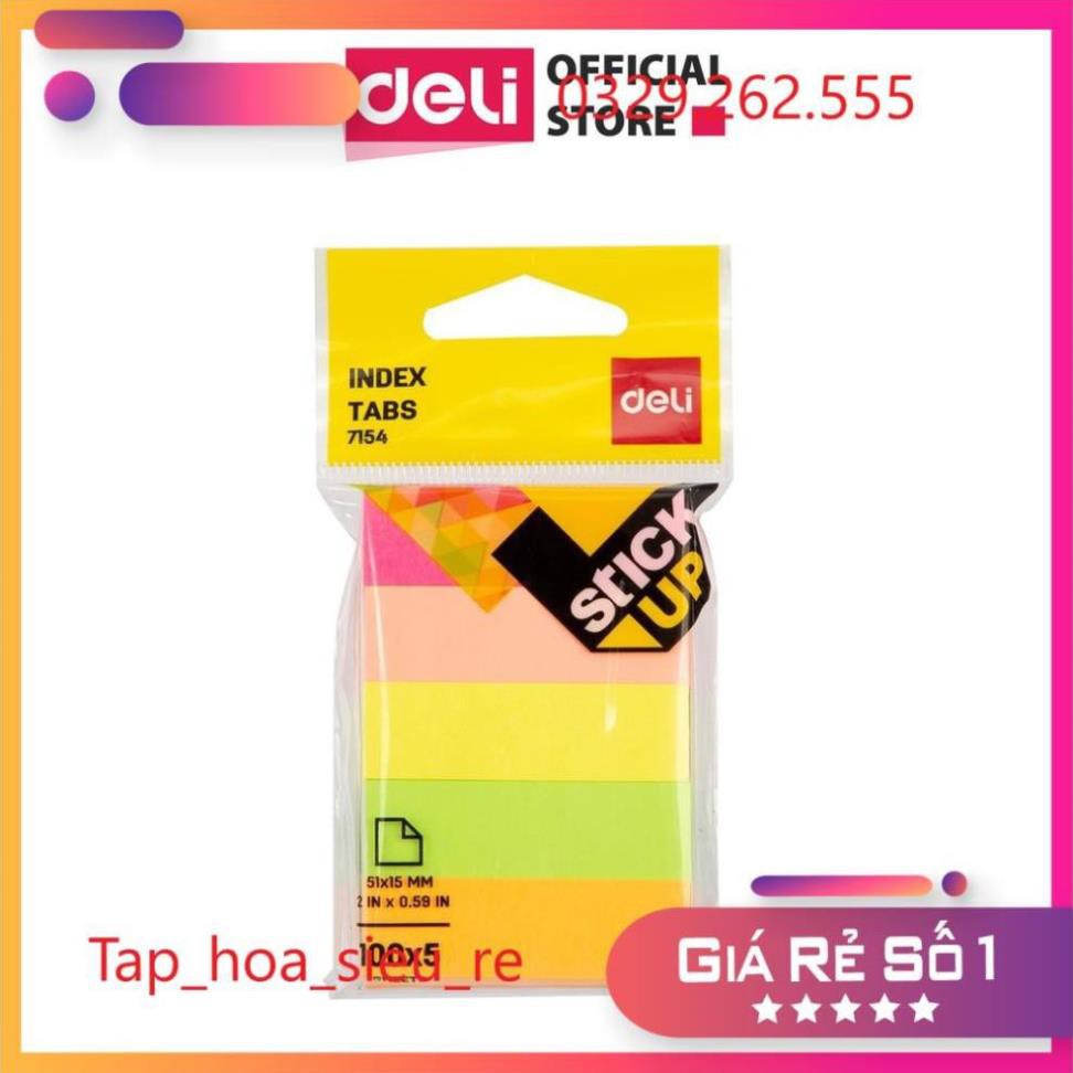 Giá mới 1 tệp Giấy nhớ phân trang Deli 5 màu - E7154