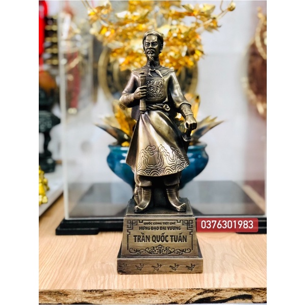 Tượng trần Hưng Đạo -Hưng Đạo Đại Vương Trần Quốc Tuấn cao 32cm