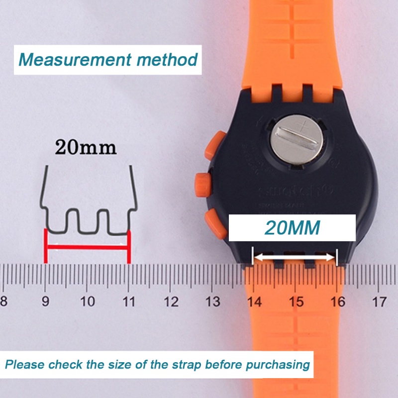 Dây Đeo Thay Thế Bằng Cao Su Silicone Chống Nước Cho Đồng Hồ SWATCH 16mm 17mm 19mm