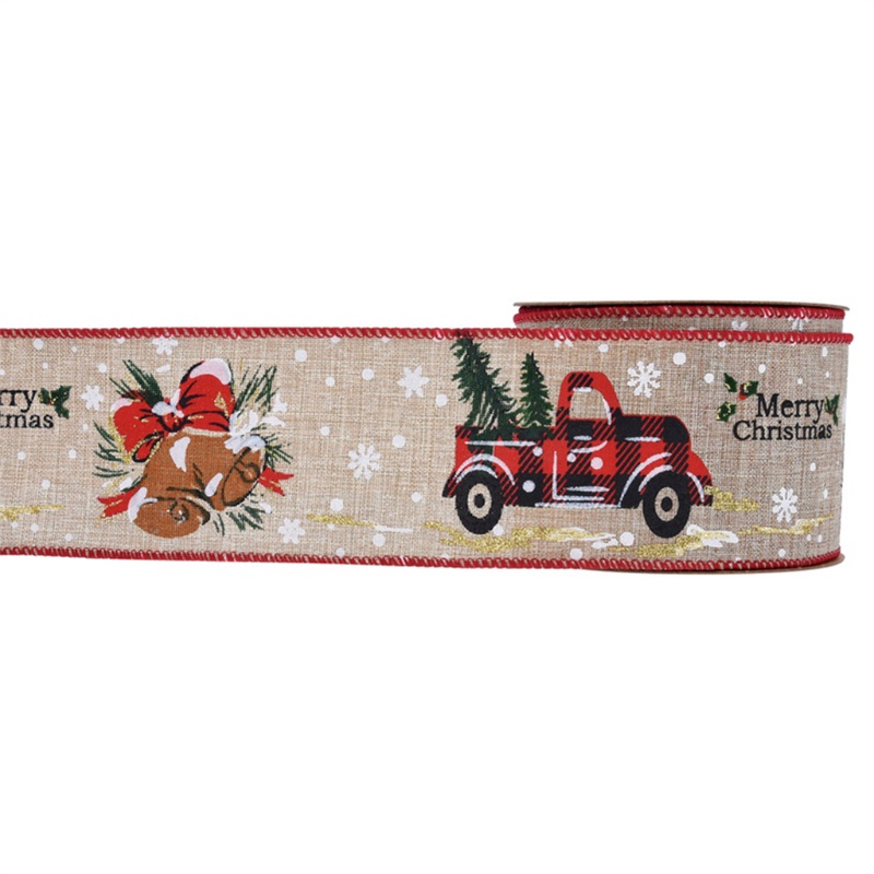 Cuộn Dây Ruy Băng Họa Tiết Cây Thông Noel Trang Trí Giáng Sinh