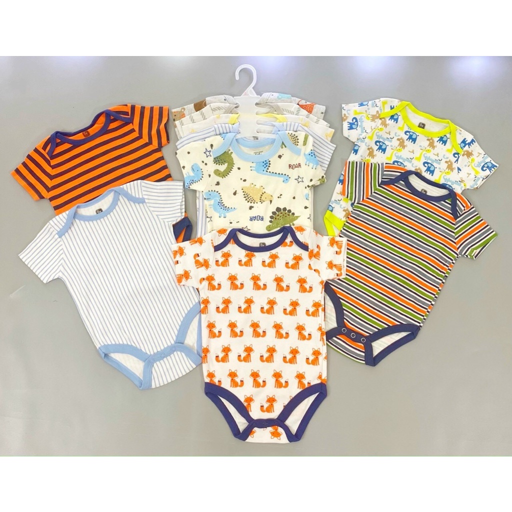 SET 5 Bodysuit Cộc Tay Hoạ Tiết Cho Bé Sơ Sinh - 13Kg Hàng Xuất Mỹ Kèm Móc Siêu Đẹp, Body Chip Cho Bé SABOMART