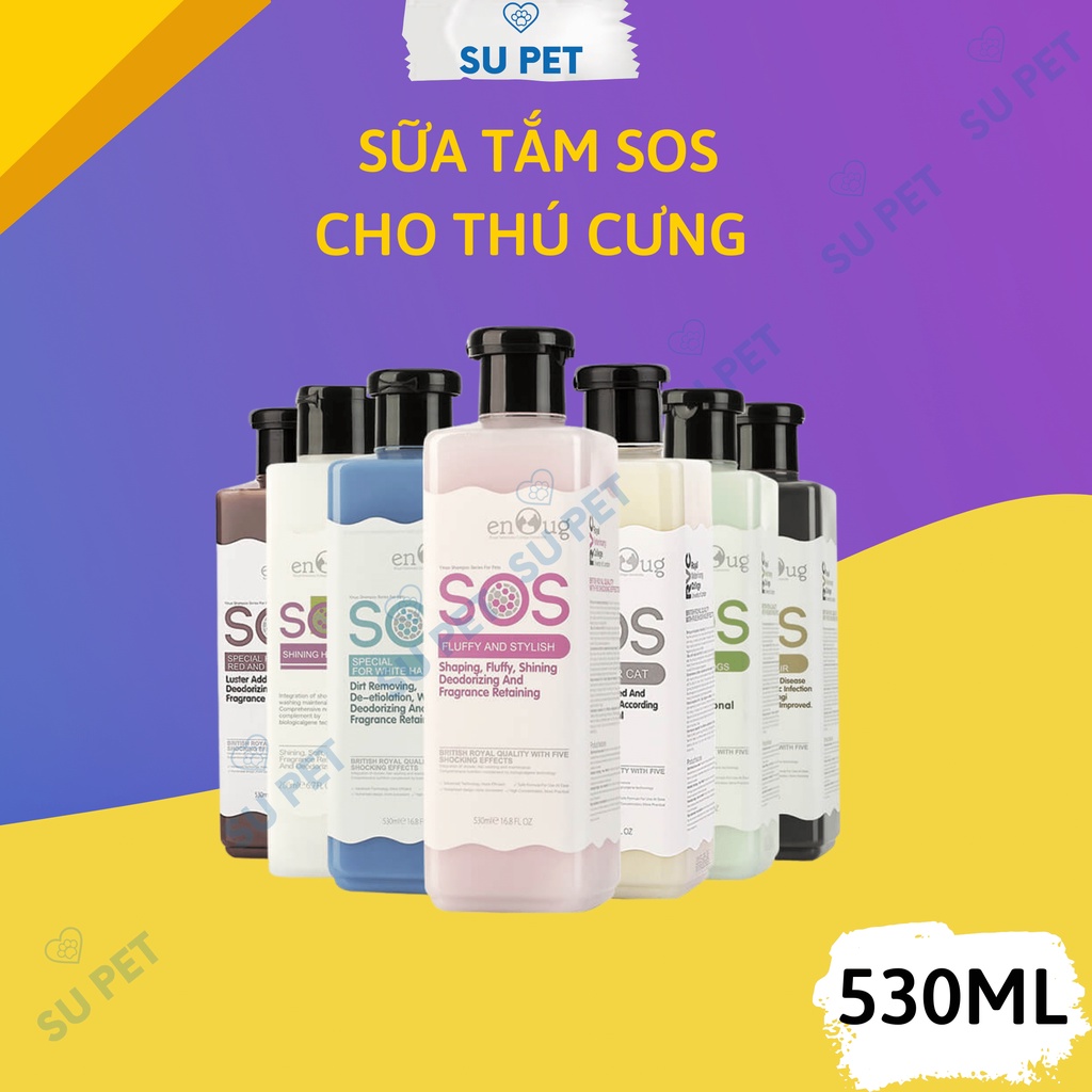 [Mã PET50K giảm Giảm 10% - Tối đa 50K đơn từ 250K] Sữa tắm SOS cho chó chống rận chai 530ml