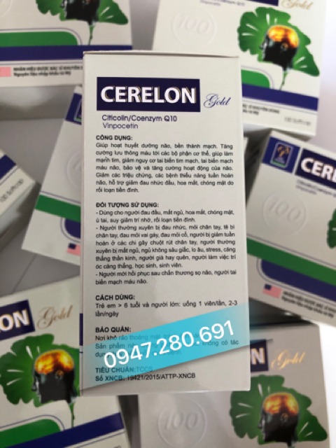 💥Hàng mới 💥 Cerelon Gold bổ não , tăng cường trí nhớ Hộp 100 viên 💥 Sản phẩm này không phải là thuốc . | BigBuy360 - bigbuy360.vn