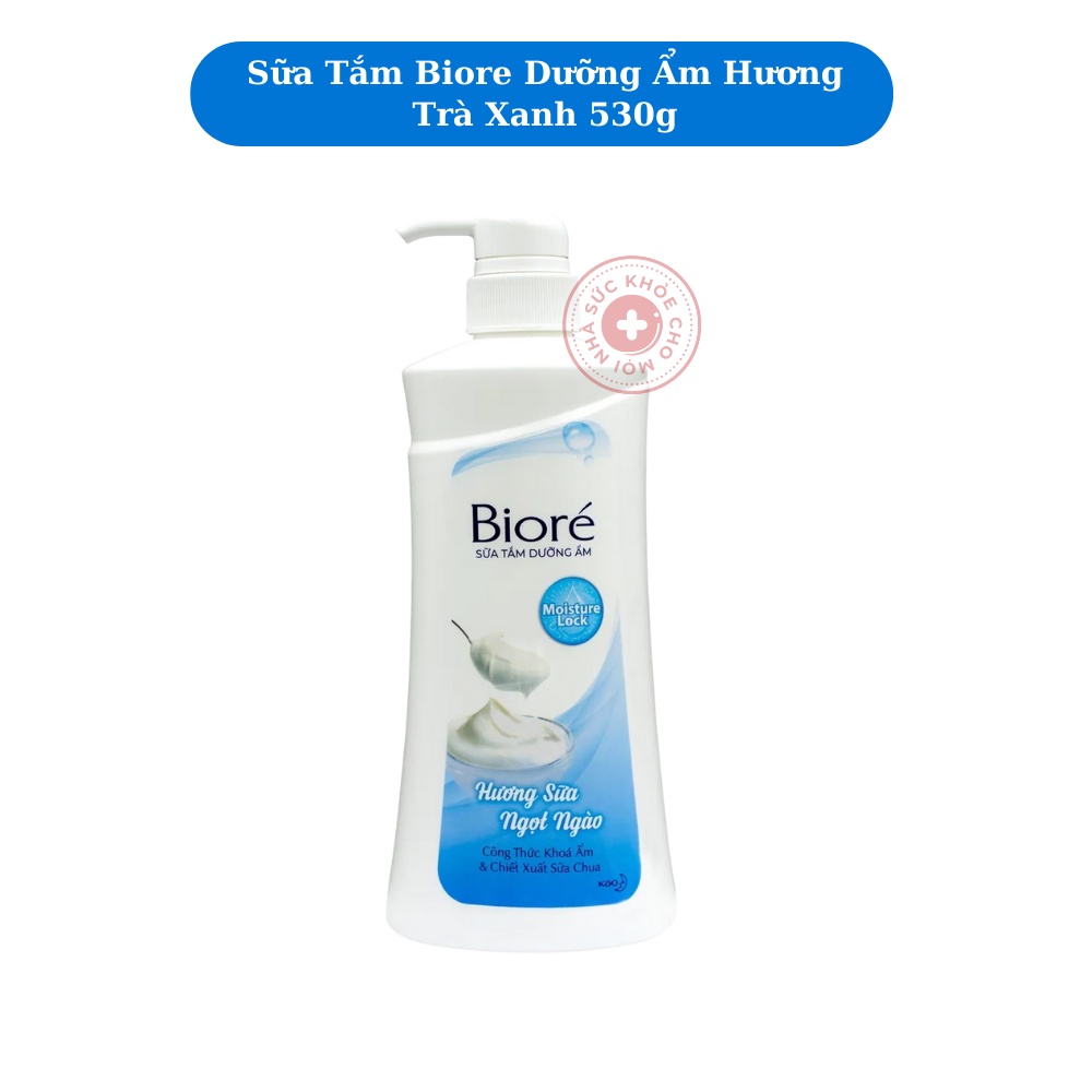 Sữa tắm dưỡng ẩm Biore hương sữa ngọt ngào giúp làm sạch mềm mịn giữ ẩm không gây bết dính