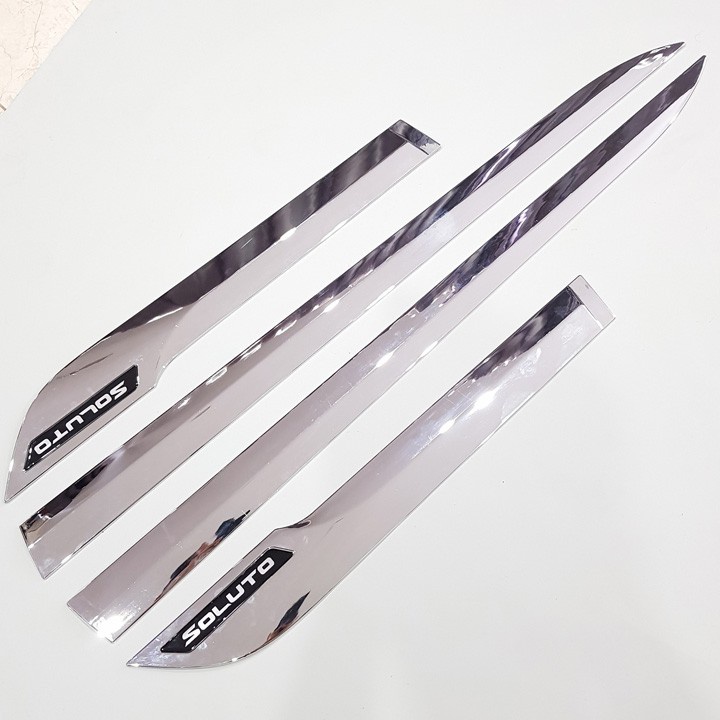 Bộ 4 Nẹp Sườn, Nẹp hông Xe Soluto 2018 2019 2020 2021 Mạ Crom Cao Cấp sáng đẹp