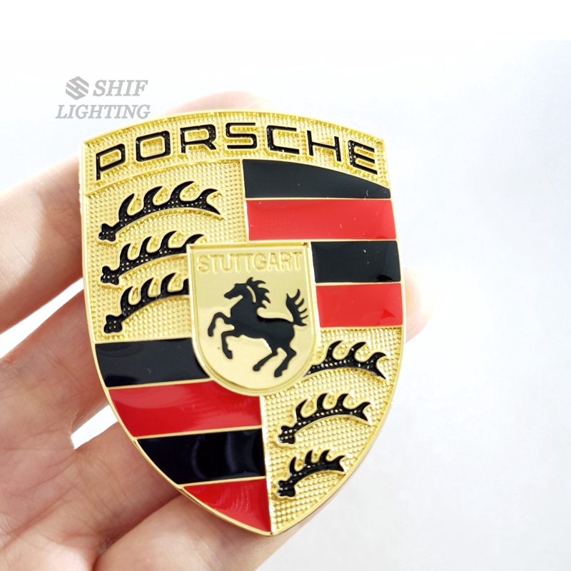 Logo bằng kim loại để trang trí xe hơi Porsche