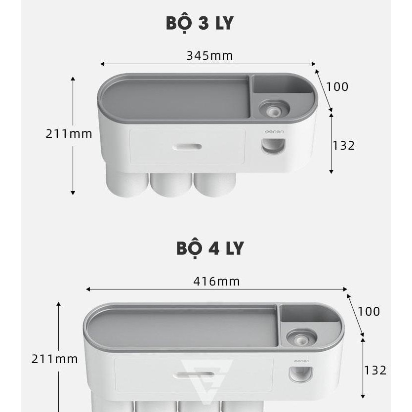 Bộ Nhả Kem Đánh Răng Tự Động OENON, Giá Treo Bàn Chải Phòng Tắm Kèm Cốc - OEKEM